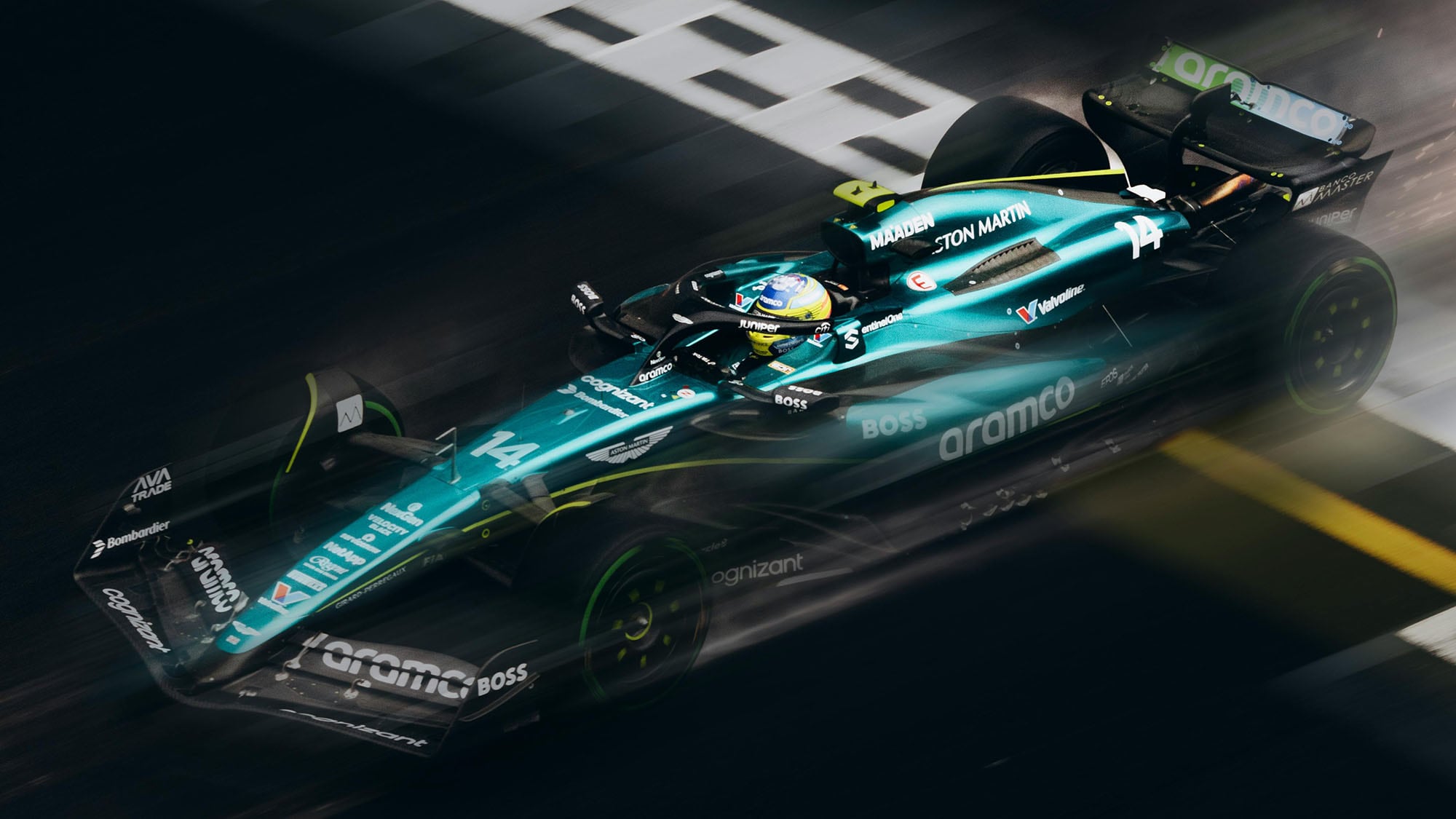 Formula 1 car in high-speed action